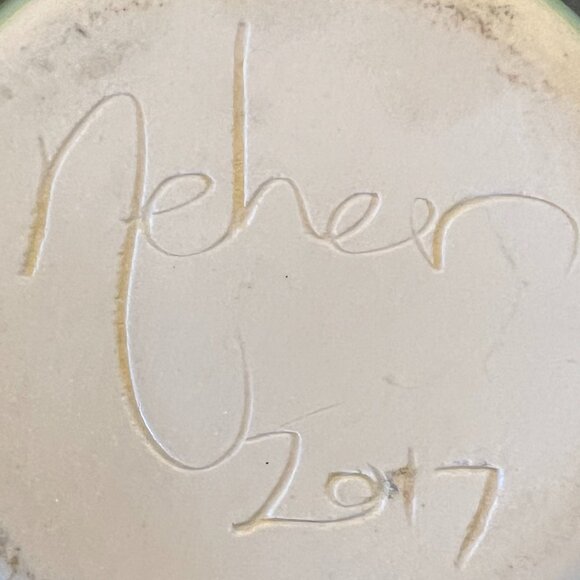 NEHER Clay in Motion Handmade Glazed Handwarmer Mug Signed & Dated Neher 2017 - Picture 11 of 11